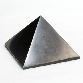 Shungite Stone Pyramid Healing Mineral EMF Protection Energy Balancing / Finish Polished / Package Qty bundle of 4 / Size 90 x 90 mm / 3.54 x 3.54 inch