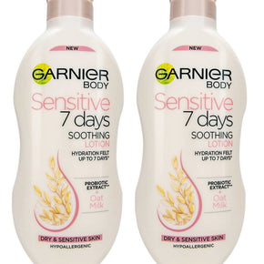 (2) Garnier Body Sensitive 7 Days Soothing Body Lotion Dry & Sensitive Skin
