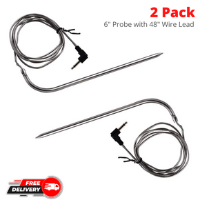 For Pit Boss BBQ Meat Probe Sensor Pellet Grill Smoker Set 6" Probe 2 Pack