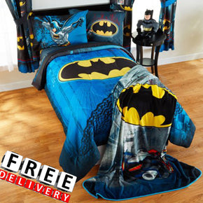 Toddler Bedding Sheet Set Twin Full Boy Girl Flat Fitted Pillow Case Batman / Size: Twin