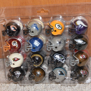 NFL Football 32 Team Mini Helmet Display Set with Plastic Case