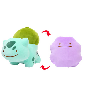 Reversible Pokemon Ditto And Bulbasaur Plush Stuffed Animal 8" Toy New