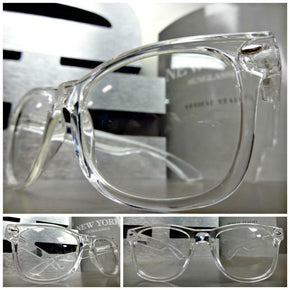 Men's Women VINTAGE RETRO Style Clear Lens EYE GLASSES TRANSPARENT CRYSTAL FRAME