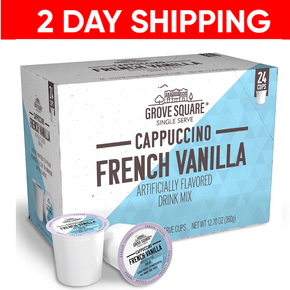 Grove Square Cappuccino French Vanilla Single Serve Keurig K-cups - 50 -24ct. 1P