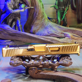 Clint Corbin Slide For Glock 17 Gen 3 Complete Upper Gold TiN RMR Gold Barrel