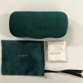 New Gucci Sunglasses Eyeglasses Case Green Velvet Clamshell Small Gucci Case