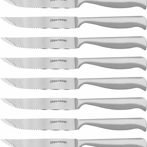 Premium Steak Knife Set of 8 Professional Serrated Steak Knives Utopia Kitchen