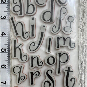 FUN LETTERS Alphabet Font Script Set Recollections Cling Rubber Stamps