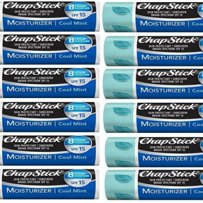 Chapstick Moisturizer Cool Mint Lip Balm SPF 15 (Pack of 12) -Exp 10-2020