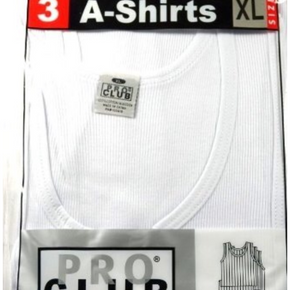 Lot 3 PRO CLUB A SHIRTS TANK TOP WHITE ProClub Mens Wife Beater Undershirt S-5XL / Size 2XL 46-48