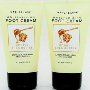 2x Nature Love Moisturizing Foot Cream 4oz - Honey + Shea Butter