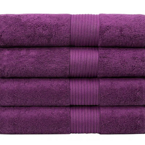 4 X Extra Large Bath Towels Sheet 27x54 100% Ring Span Cotton 700GSM Super Soft / Colors Purple