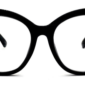 XXL OVERSIZED Cat Eye MISS GORGEOUS  Clear Lens Eyeglasses Glasses SHADZ / Frame Color Black