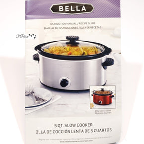 Bella 5 Quart Slow Cooker Instructions