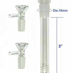3 Pack: 1x Glass 3" Downstem (14mm) With 2 x Glass Bowl 14mm. USA Seller