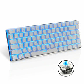 Ajazz Mechanical Gaming Keyboard LED Backlit Usb Wired Type C For PC Laptop Mac / Color White/Blue Switches