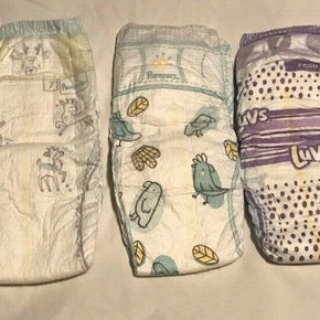 Diaper Sample Pack Size 7 & Size 8 - 5 diapers Pampers Huggies, Luvs non-vintage