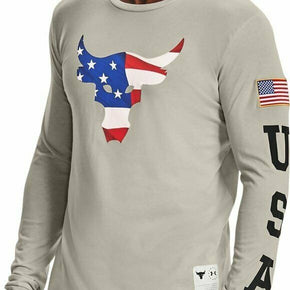 Under Armour Project Rock Veteran's Day USA Flag Long Sleeve Shirt Size Large
