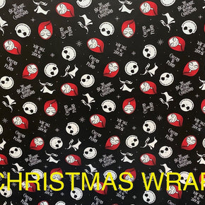 NIGHTMARE BEFORE CHRISTMAS 🎁 WRAPPING PAPER🎅🏼 CHRISTMAS CARDS 🎄WINDOW CLINGS / Nightmare Before Christmas 20 Sq. Ft. Wrapping Paper (Black Jack SKELLINGTON)