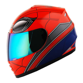 WOW DOT Motorcycle Youth Full Face Helmet Kids Bike Spider Black Green Pink Red / Helmet Color Spider Red / Helmet Size L