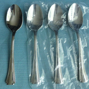 New Oneida BORDEAUX Set of 4 Soup Spoons Stainless Flatware (7")