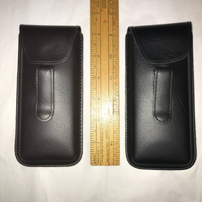 Pocket Clip Eye Glass Cases - Faux Leather#44 / Color Brown / Theme Regular Semi Hard