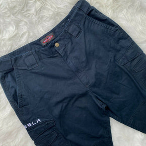 Vintage TESLA Black Cargo Tactical Work Pants 36 x 27 Black Streetwear Uniform