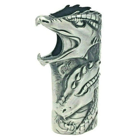 Metal Lighter Case Cover Sleeve Fits Standard Bic Lighter J6 In Dragon Face