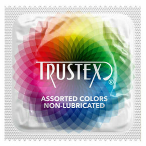 TRUSTEX Assorted Colors Non-Lubricated Condoms ~ 100 PACK ~