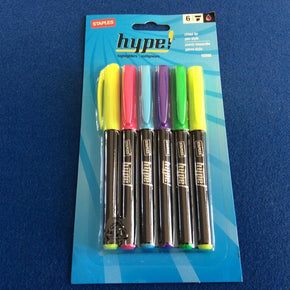 Highlighters / markers, chisel tip pen style, in yellow or assorted colors  6 ct / count size and color assorted colors 6 ct