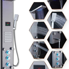 ELLO&ALLO Shower Panel Tower System  LED Rain&Waterfall Massage System with Body