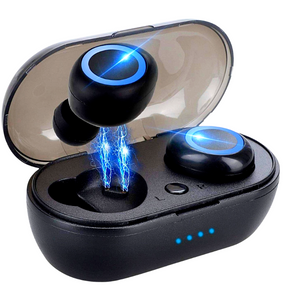 Bluetooth 5.0 Wireless TWS Earbuds Headphone Headset Noise Cancelling Waterproof / Manufacturer Color Black hoop Blue