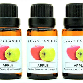 3 Apple 1/2oz Premium Grade Scented Fragrance Oil Crazy Candles