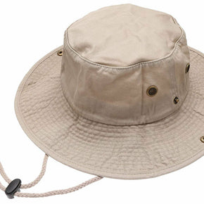 Genuine Newhattan Safari Bucket Hat 100% Cotton Fishman Chinstrap Summer Cap / Color Khaki / Size L/XL