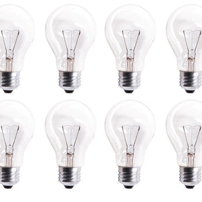 Pack Of 8 60 Watt A19 560 Lumens E26 Base Clear Incandescent Rough Service Bulb