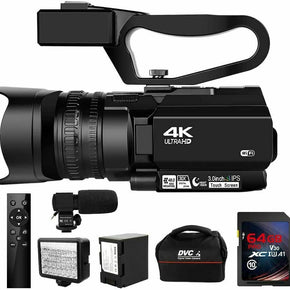 Video Camera 4K Camcorder Ultra HD 48MP 30X Digital Zoom Camera for YouTube IR N
