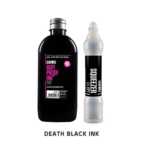 Grog 200ml Buff Proof Ink w/ (1) EMPTY Squeezer Mop Marker Graffiti Art / Model Squeezer 05 Empty + Death Black Ink