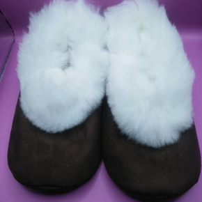 Peruvian unisex slippers - soft - warm winter natural alpaca fur - handmade