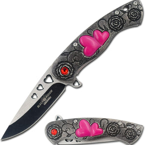 Snake Eye Tactical 7" Cupid Heart Ladies Valentines day Pocket Knife