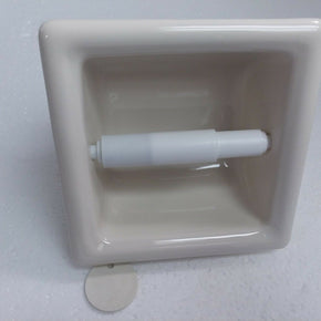 Ceramic Recessed Toilet Paper TP Holder Biscuit Off White Linen Color 346 Beige