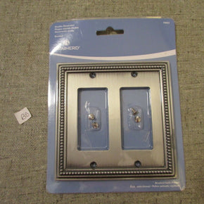 (Brushed Satin Pewter) - Brainerd Beaded Double Decorator Wall Plate, Brushed