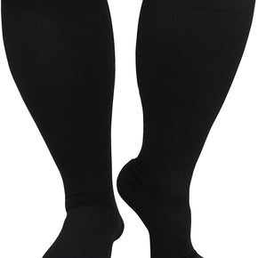 Plus Size Compression Socks Calf Sleeve Men Women Extra Wide 15-20mmHg S-3XL / Fits Calf Sizes 3XL Fits 18"-24" Calf Size / Package Included 1 Pair