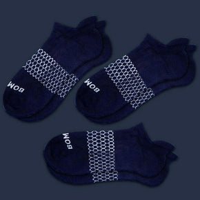 3-Pack Bombas Men's Ankle Socks Navy Blue Honeycomb Large 7-12 NWT