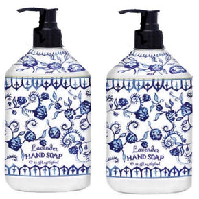 2X Italian Deruta Lavender Hand Soap w/ Beautiful Decorative Bottle 22 FL Each
