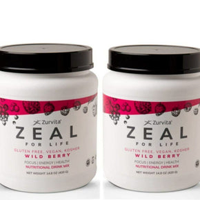 Zurvita -Zeal for Life -Power Energy  420g -Choose Your Flavor (2-CANISTER)*FAST / Flavor WILD BERRY