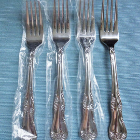 New Oneida AZALEA Set of 4 Dinner Forks Stainless Flatware