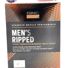 GNC AMP Mens Ripped Vitapak Multivitamins 30 Pieces FREE SHIPPING