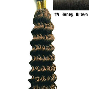 Deep Wave Box Braiding Micro Braids Bulk Hair 18 inch Top Quality Synthetic Hair / Color #4 Dark Brown / Q'ty 3 Packs