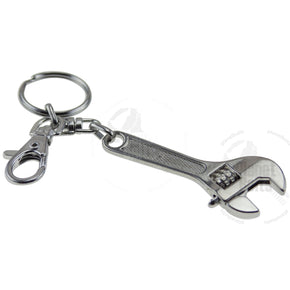 Silver Mini Crescent Wrench Key Chain Ring CNC Aluminum GSXR YZF CBR ZX Ninja