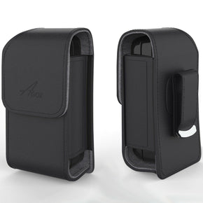 Agoz Vertical Leather Case for GARMIN Golf GPS with Magnet Holder, Swivel Clip / Model Approach G6